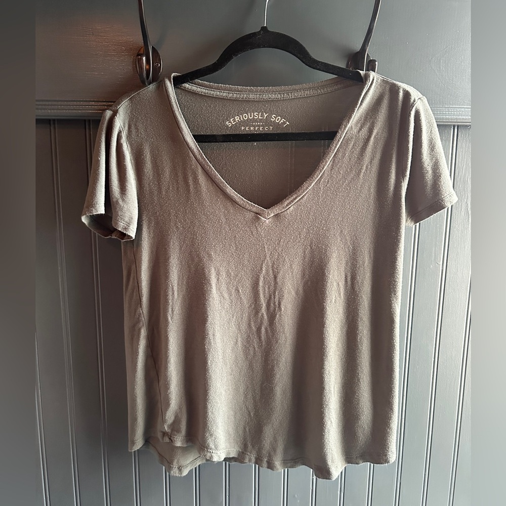 Seriously Soft Perfect V-Neck Green Tee